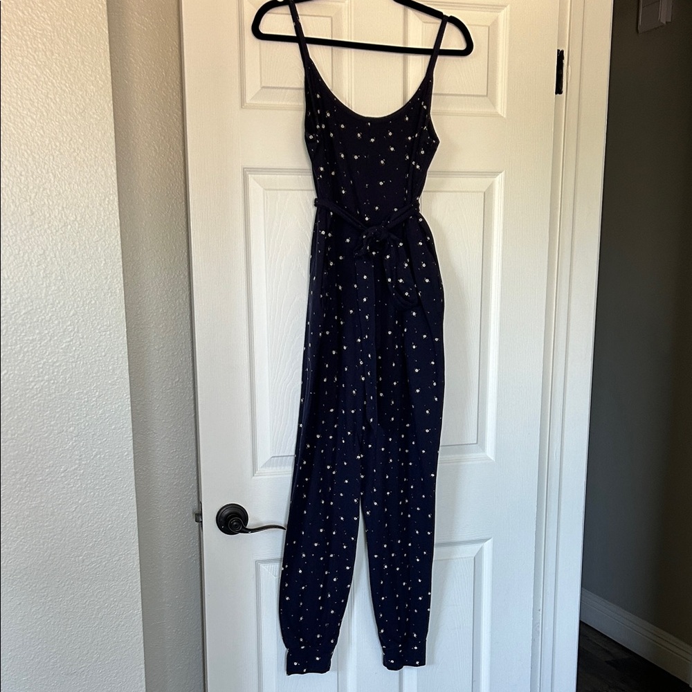 A Pea in the Pod Navy Star Jumpsuit